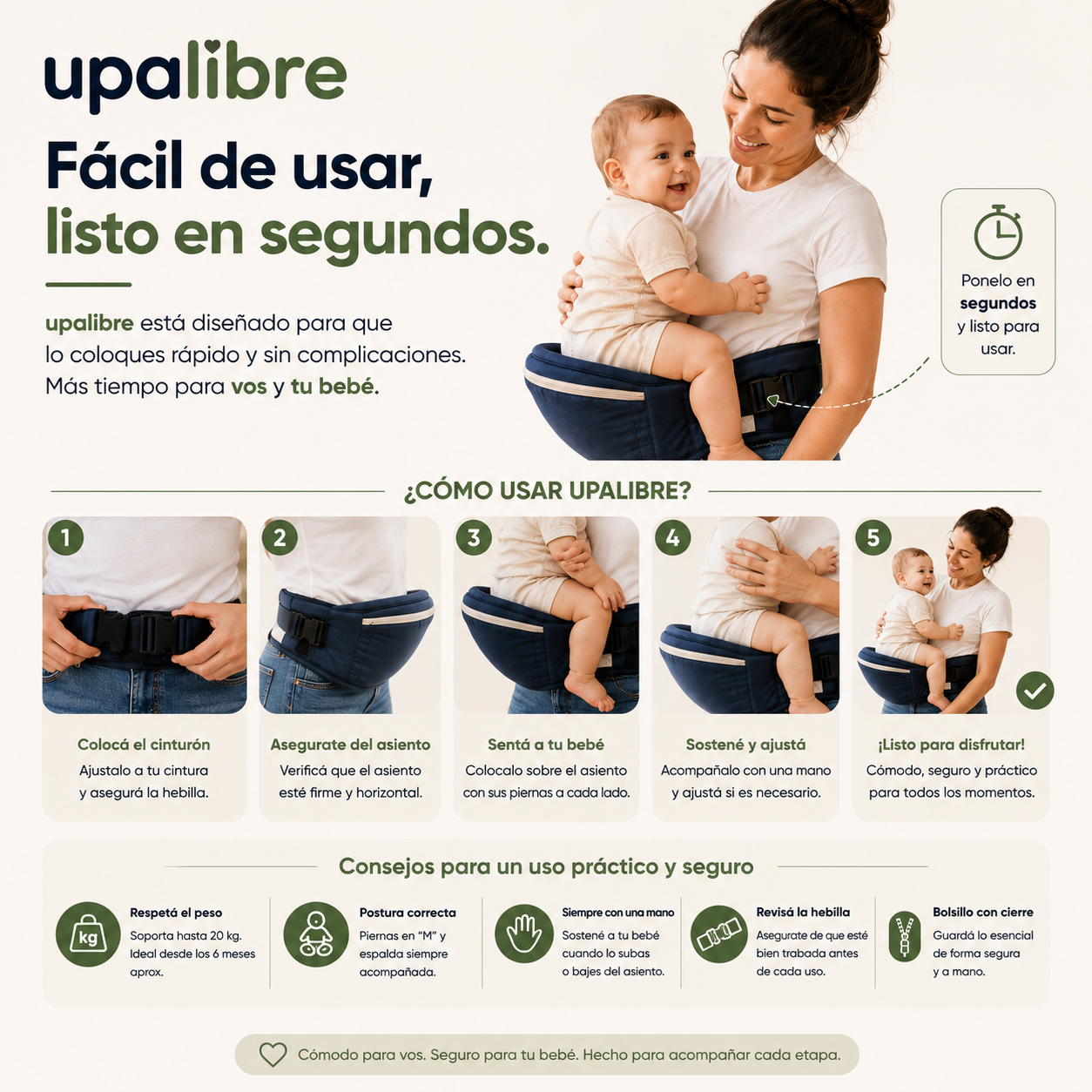 UPA LIBRE: Más comodidad para vos, más cercanía para tu bebé
