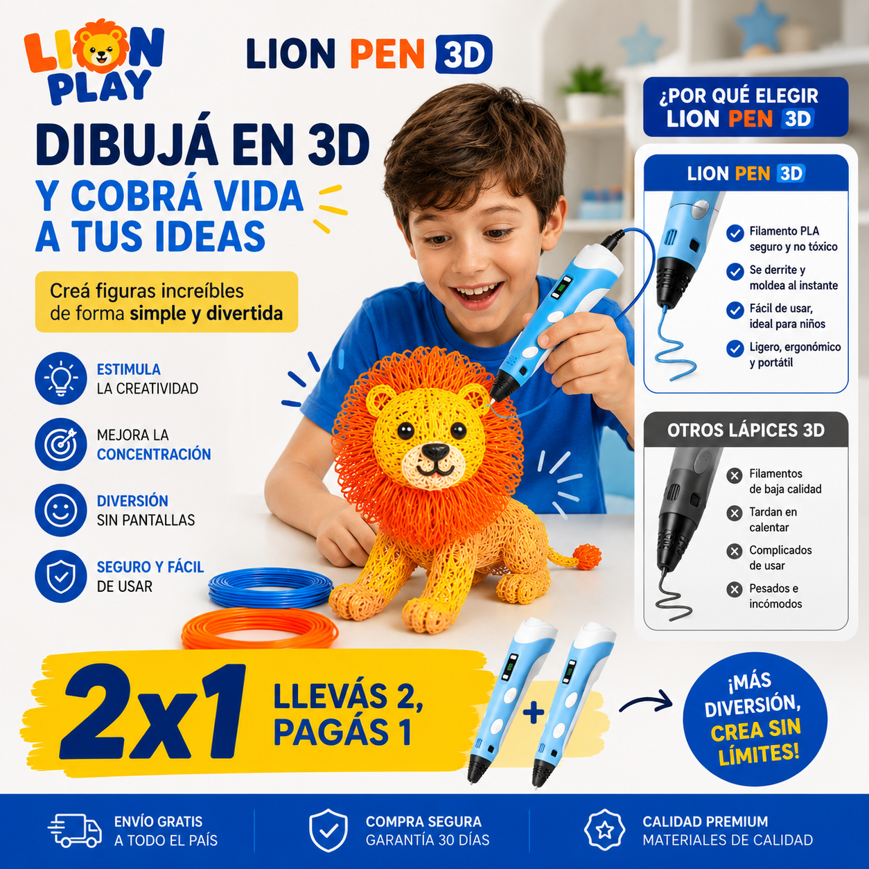 LION PEN 3D: 2x1 La creatividad cobra vida en 3D.
