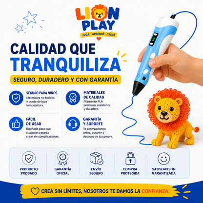 LION PEN 3D: 2x1 La creatividad cobra vida en 3D.